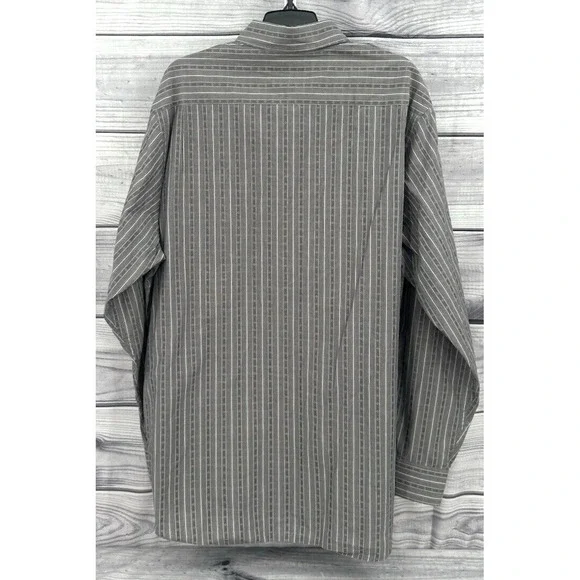 LUCKY BRAND BUTTON‎ FRONT LONG SLEEVE SHIRT Men's Size XL GREY STRIPE - Picture 5 of 5